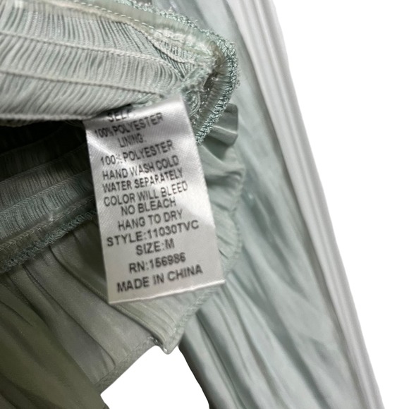 Idem Ditto Ruched Smocked Peplum Square‎ Neck Long Sleeve Metallic Top M (3171) - Picture 6 of 7